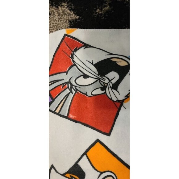Vtg Looney Tunes Laughing Faces 85 X 56 Blanket Bugs Bunny Taz Tweety Sylvester - Picture 2 of 16